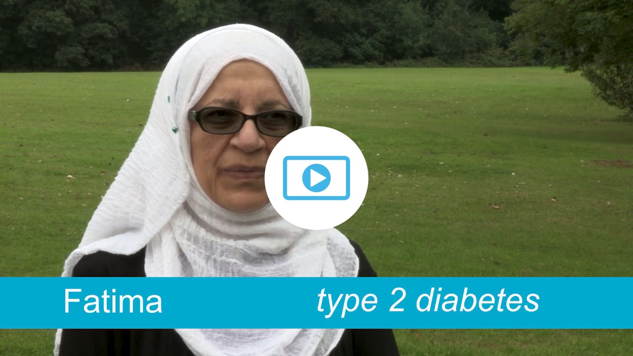 Fatima, a type 2 patient, outdoprs