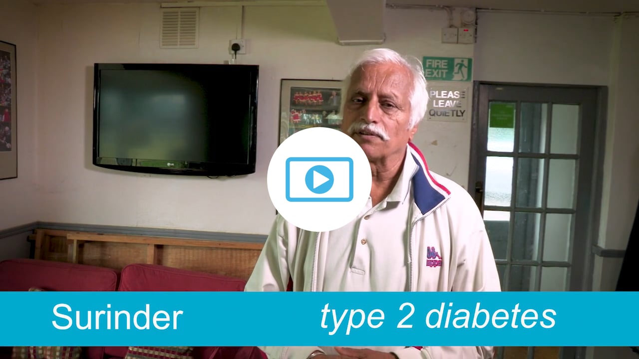 Surinder, a type 2 patient, indoors