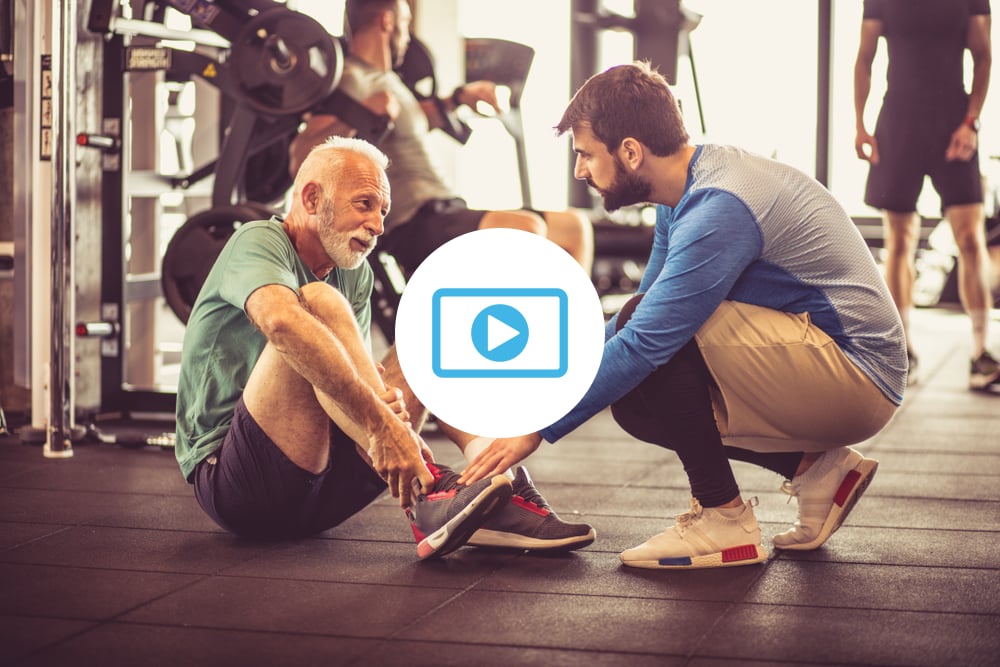 Senior man having a sports injury