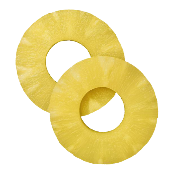 2 rings of tinned pineapple
